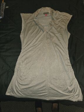 Nike Light Gray Sleeveless Draped Tunic with Side Ruching